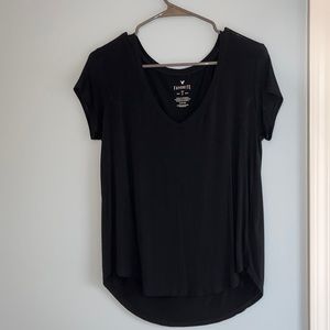 Black V-neck tee from American Eagle